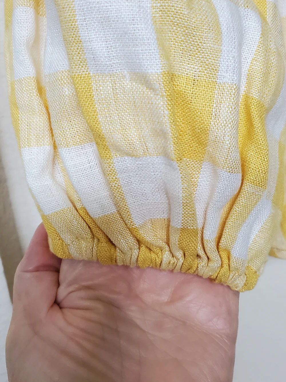 Reformation Barrett Linen Top Dandelion Check Size 6